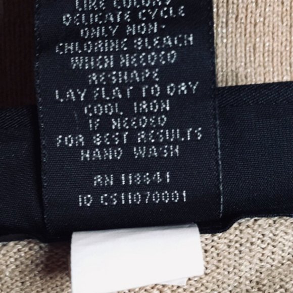 Lane Bryant Sz 28W Tan/Gold Shimmer Cardigan - Picture 6 of 6